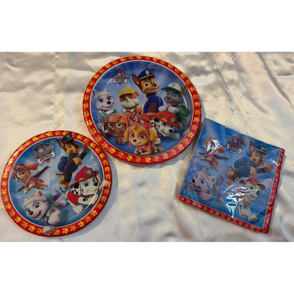 Paw Patrol Birthday Party Supplies Set Plates and Napkins 32 Pieces Total